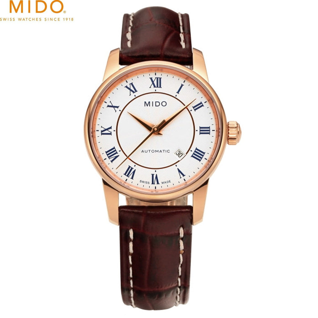 Mido Baroncelli III Automatic Silver Dial Brown Leather Strap Watch For Women - M7600.2.21.8 Buy Now By Mido