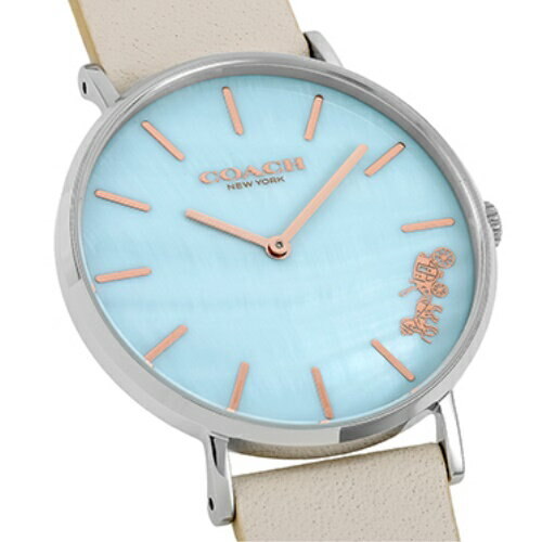 Coach Perry Blue Mother of Pearl Dial White Leather Strap Watch for Women - 14503270 Buy Now By Coach