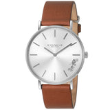 Coach Perry Silver Dial Brown Leather Strap Watch for Women - 14503120 Buy Now By Coach
