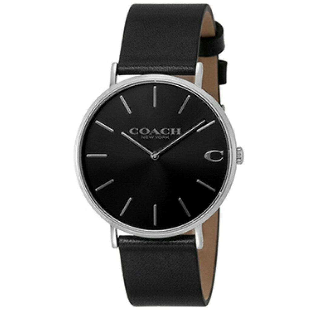 Coach Charles Black Dial Black Leather Strap Watch for Men - 14602149 Buy Now By Coach