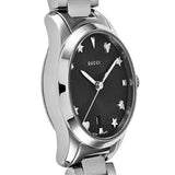 Gucci G Timeless Black Dial Silver Steel Strap Watch For Women - YA126573A Buy Now By Gucci