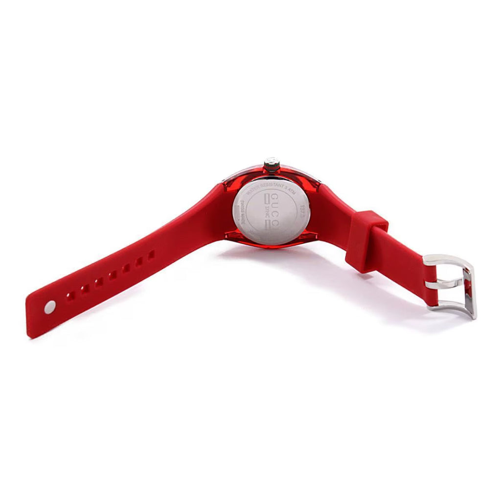Gucci Sync Quartz Red Dial Red Rubber Strap Watch For Women - YA137303 Buy Now By Gucci