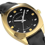 Gucci GG2570 Black Dial Black Leather Strap Watch For Men - YA142310 Buy Now By Gucci