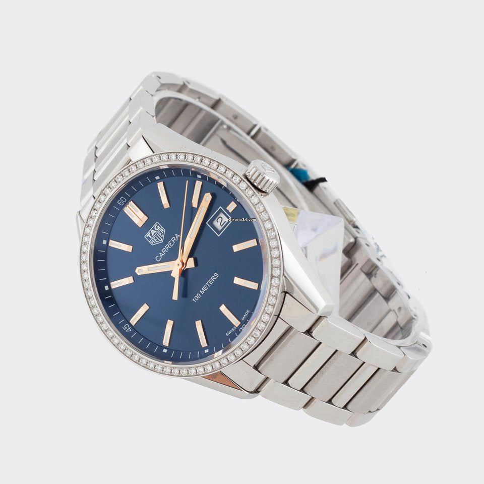 Tag Heuer Carrera Quartz Diamonds Blue Dial Silver Steel Strap Watch for Women - WAR1114.BA0601 Buy Now By Tag Heuer