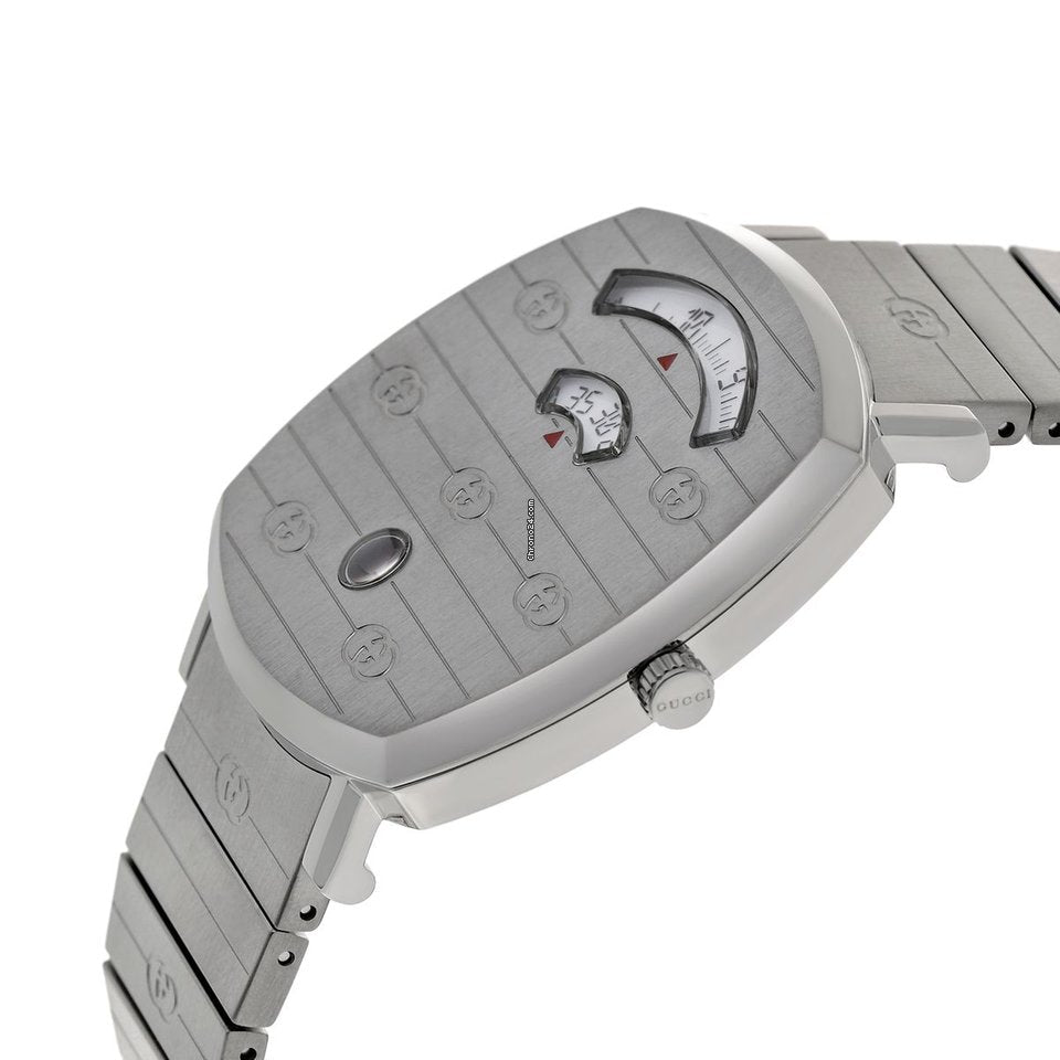 Gucci Grip Quartz Silver Dial Silver Steel Strap Watch For Women - YA157401 Buy Now By Gucci