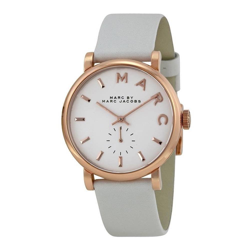 Marc Jacobs Baker White Dial White Leather Strap Watch for Women - MBM1283 Buy Now By Marc Jacobs