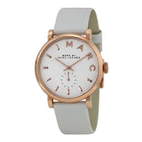 Marc Jacobs Baker White Dial White Leather Strap Watch for Women - MBM1283 Buy Now By Marc Jacobs