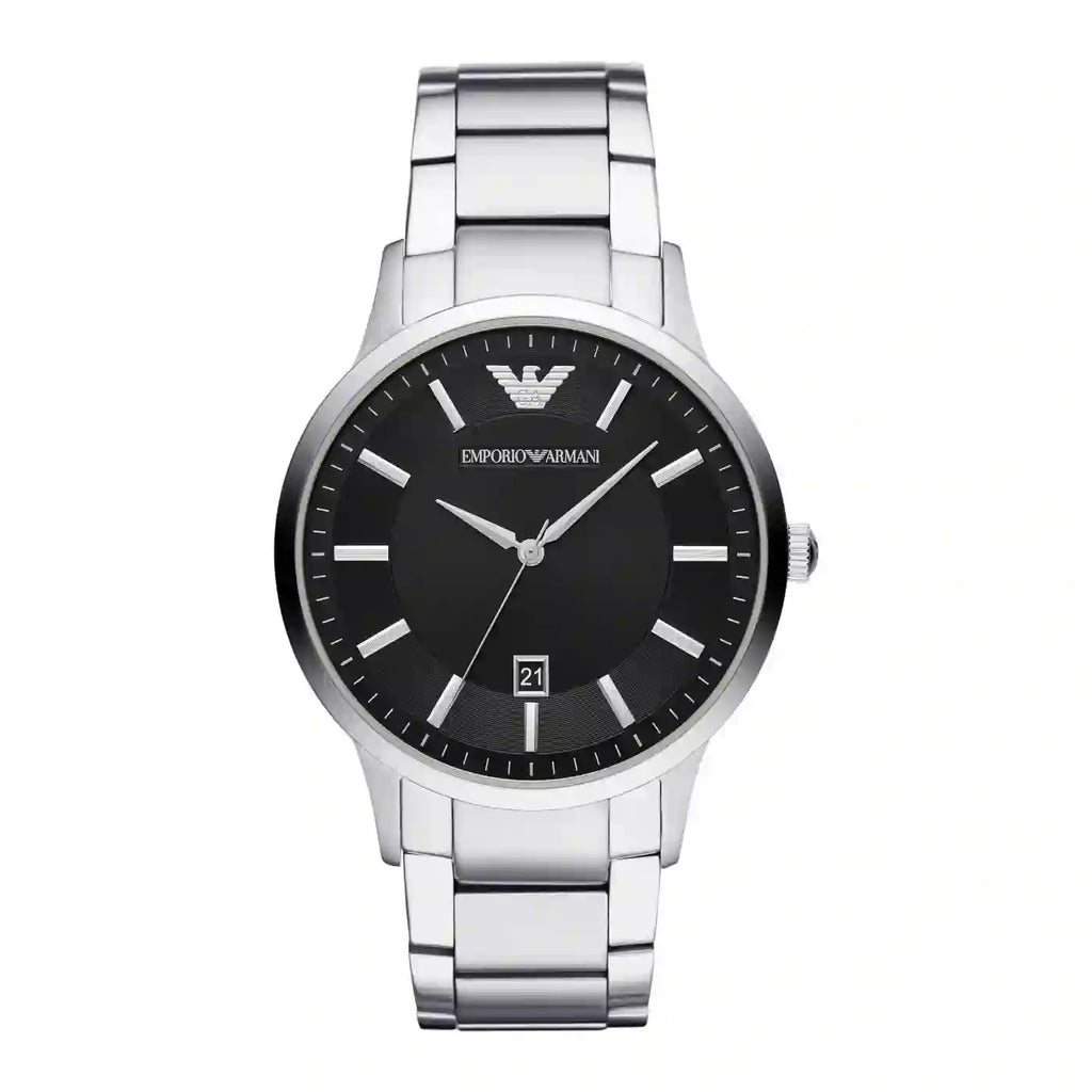Emporio Armani Renato Quartz Black Dial Silver Steel Strap Watch For Men - AR11181 Buy Now By Emporio Armani