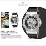 Maserati Potenza Automatic Black Dial Black Leather Strap Watch For Men - R8821108001 Buy Now By Maserati
