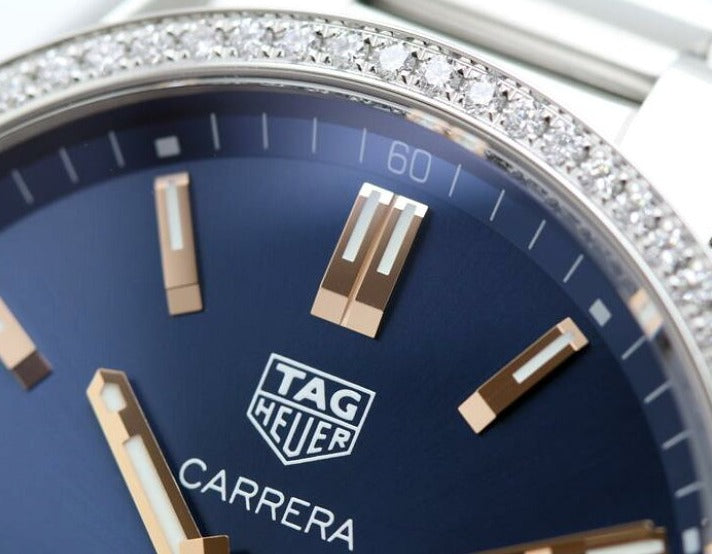 Tag Heuer Carrera Quartz Diamonds Blue Dial Silver Steel Strap Watch for Women - WAR1114.BA0601 Buy Now By Tag Heuer