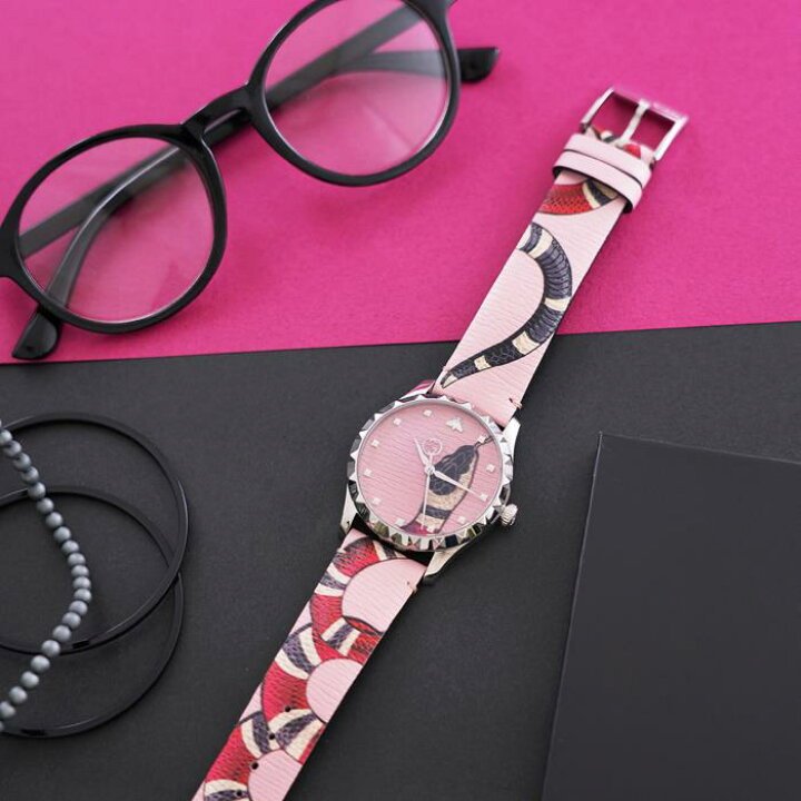 Gucci G Timeless Pink Dial Pink Leather Strap Watch For Women - YA1264083 Buy Now By Gucci