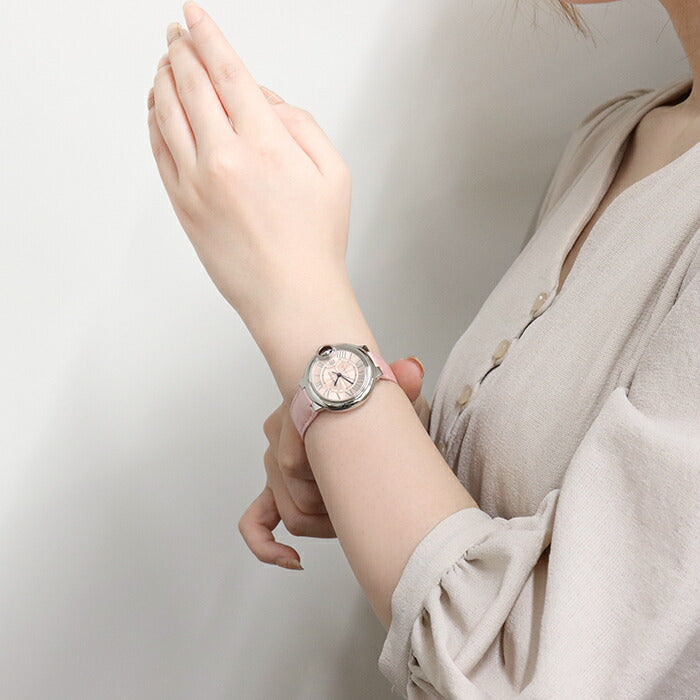 Cartier Ballon Blue De Cartier Pink Dial Pink Leather Strap Watch for Women - WSBB0031 Buy Now By Cartier