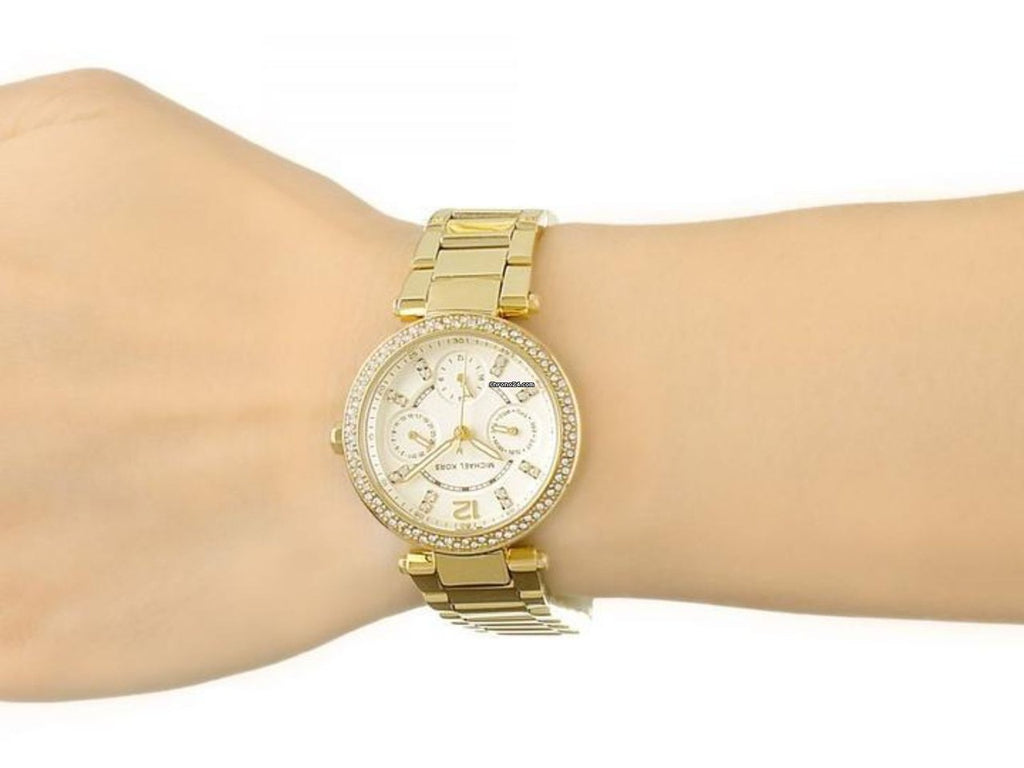 Michael Kors Parker White Dial Gold Steel Strap Watch for Women - MK6056 Buy Now By Michael Kors