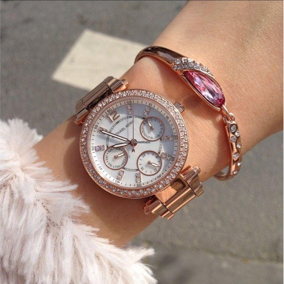 Michael Kors Parker White Dial Rose Gold Steel Strap Watch for Women - MK5616 Buy Now By Michael Kors