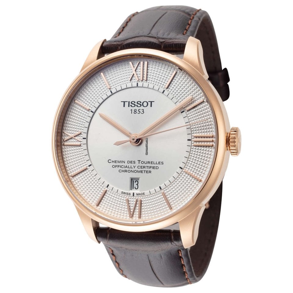Tissot Chemin Des Tourelles Powermatic 80 Cosc Silver Dial Brown Leather Strap Watch For Men - T099.408.36.038.00 Buy Now By Tissot