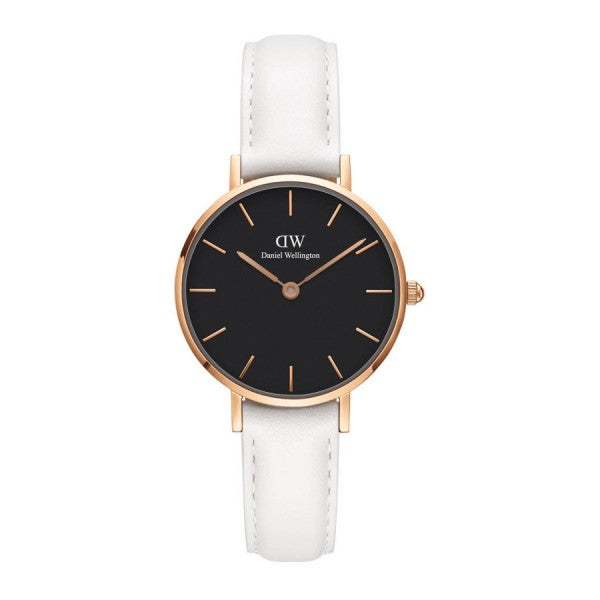 Daniel Wellington Classic Petite Bondi Black Dial White Leather Strap Watch For Women - DW00100285 Buy Now By Daniel Wellington