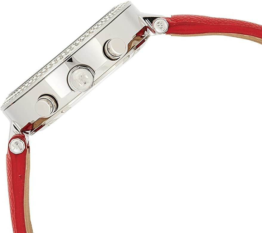 Michael Kors Parker Silver Dial Red Leather Strap Watch for Women - MK2278 Buy Now By Michael Kors