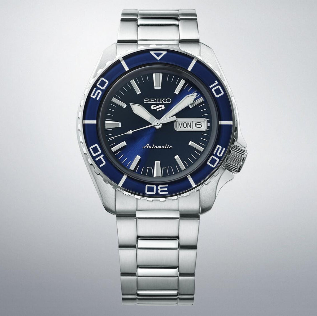 Seiko 5 Sports Automatic Blue Dial Silver Steel Strap Watch for Men - SRPK97K1 Buy Now By Seiko