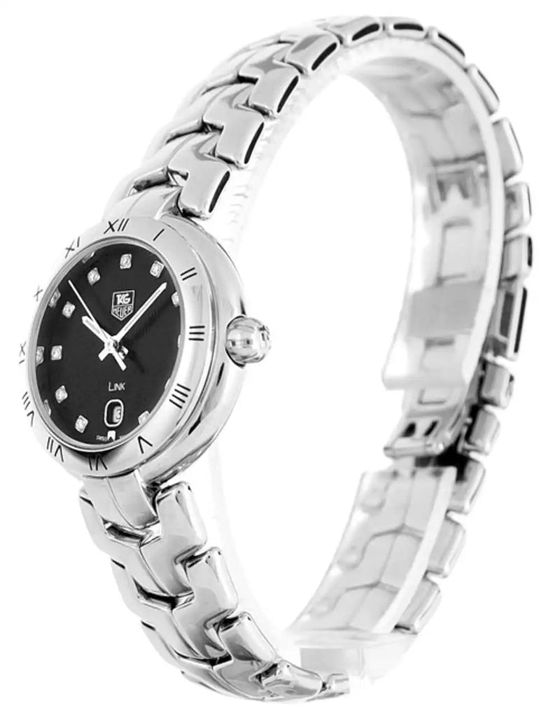 Tag Heuer Link Quartz Diamonds Black Dial Silver Steel Strap Watch for Women - WAT1410.BA0954 Buy Now By Tag Heuer