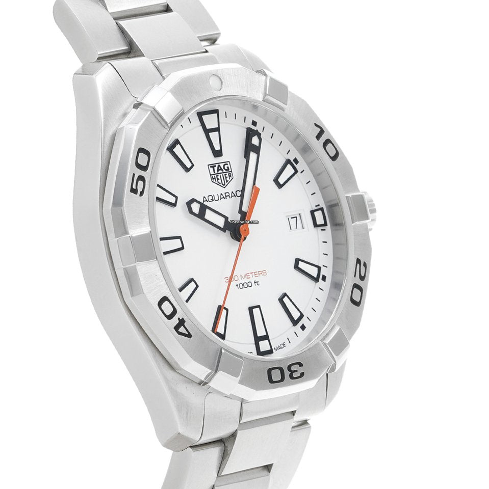 Tag Heuer Aquaracer Quartz White Dial Silver Steel Strap Watch for Men - WBD1111.BA0928 Buy Now By Tag Heuer