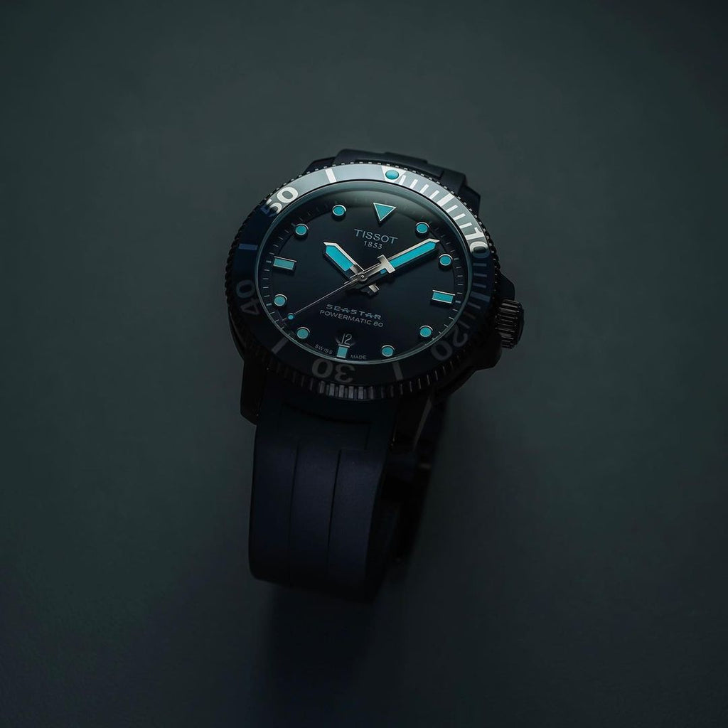 Tissot Seastar 1000 Powermatic 80 Black Dial Black Rubber Strap Watch For Men - T120.407.37.051.00 Buy Now By Tissot