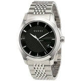 Gucci G Timeless Black Dial Silver Steel Strap Watch For Men - YA126402 Buy Now By Gucci
