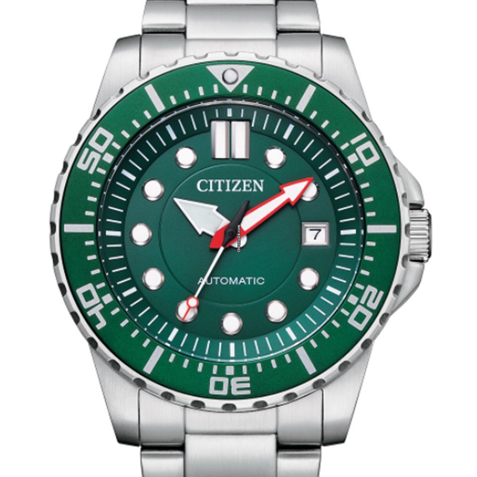 Citizen Promaster Mechanical Green Dial Silver Steel Strap Watch For Men - NJ0129-87X Buy Now By Citizen