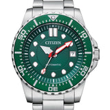 Citizen Promaster Mechanical Green Dial Silver Steel Strap Watch For Men - NJ0129-87X Buy Now By Citizen