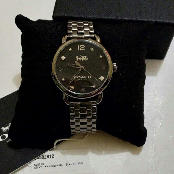 Coach Delancey Black Dial Black Steel Strap Watch For Women - 14502812 Buy Now By Coach