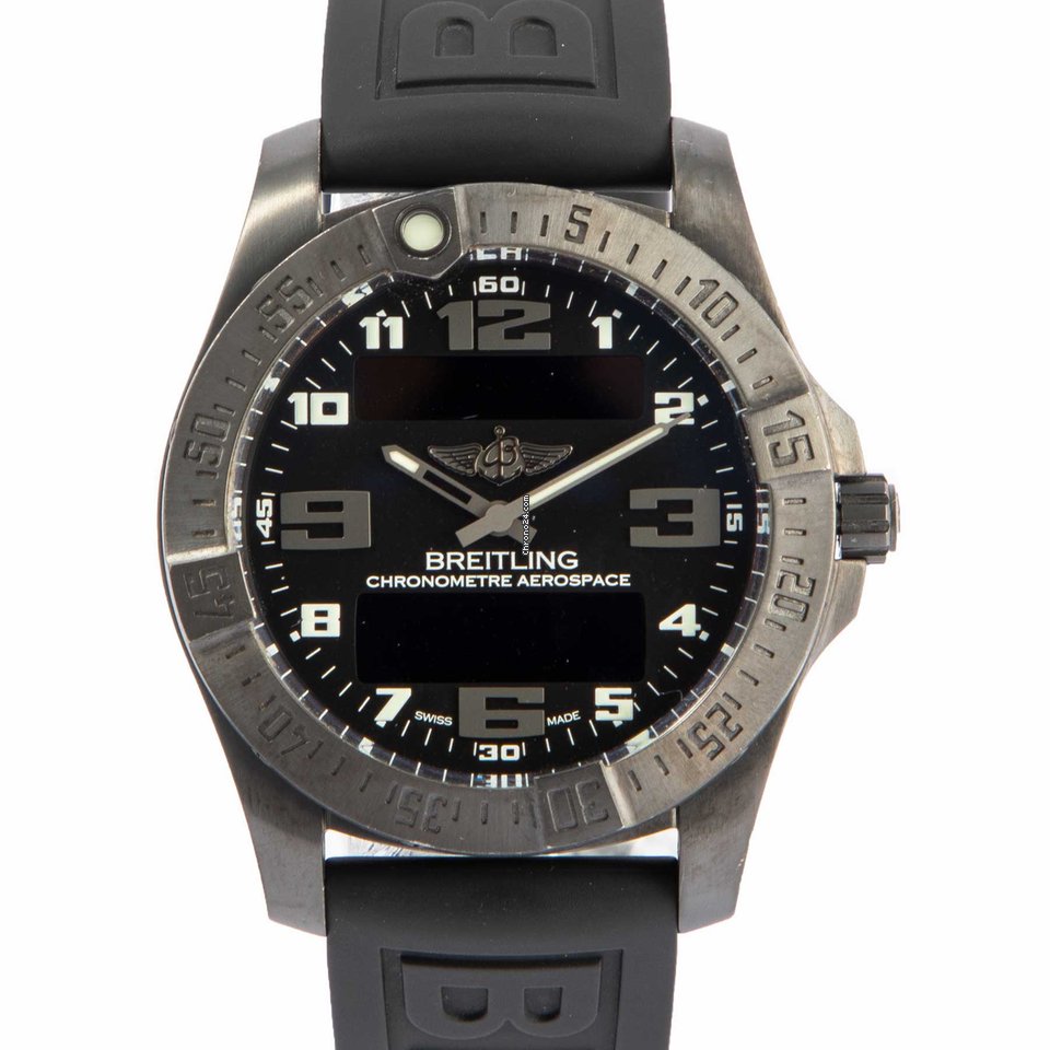 Breitling Aerospace Evo Black Dial Black Rubber Strap Watch for Men - V79363101B1S1 Buy Now By Breitling