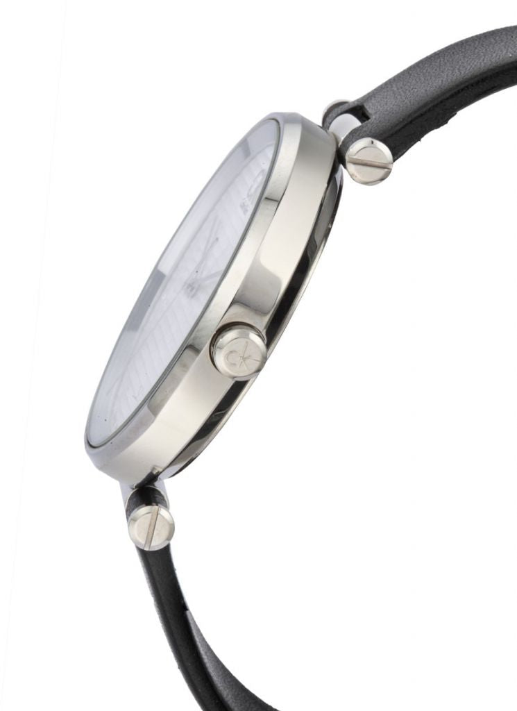 Calvin Klein Sight Silver Dial Black Leather Strap Watch for Men - K1S21120 Buy Now By Calvin Klein