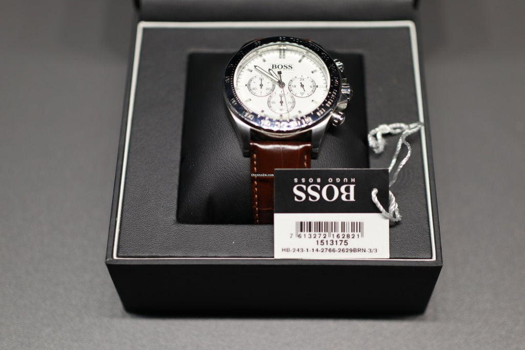 Hugo Boss Ikon White Dial Brown Leather Strap Watch for Men - 1513175 Buy Now By Hugo Boss