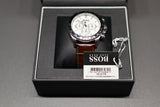 Hugo Boss Ikon White Dial Brown Leather Strap Watch for Men - 1513175 Buy Now By Hugo Boss