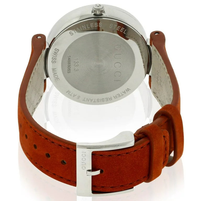 Gucci Interlocking G Quartz Orange Dial Orange Leather Strap Watch For Women - YA133316 Buy Now By Gucci