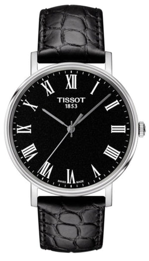 Tissot T Classic Dream Black Dial Black Leather Strap Watch for Men - T122.410.16.053.00 Buy Now By Tissot
