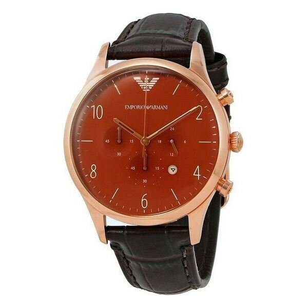 Emporio Armani Classic Chronograph Burgundy Dial Brown Leather Strap Watch For Men - AR1890 Buy Now By Emporio Armani