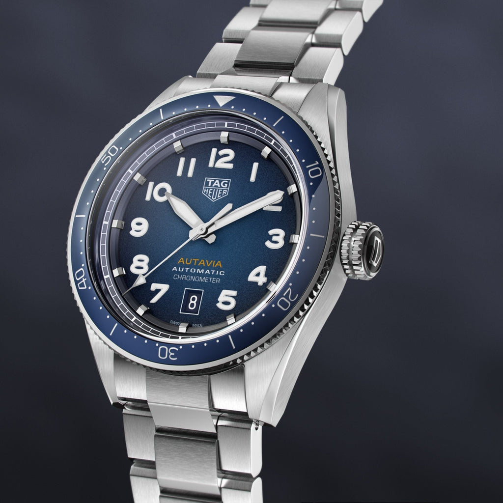 Tag Heuer Autavia Automatic Blue Dial Silver Steel Strap Watch for Men - WBE5116.EB0173 Buy Now By Tag Heuer