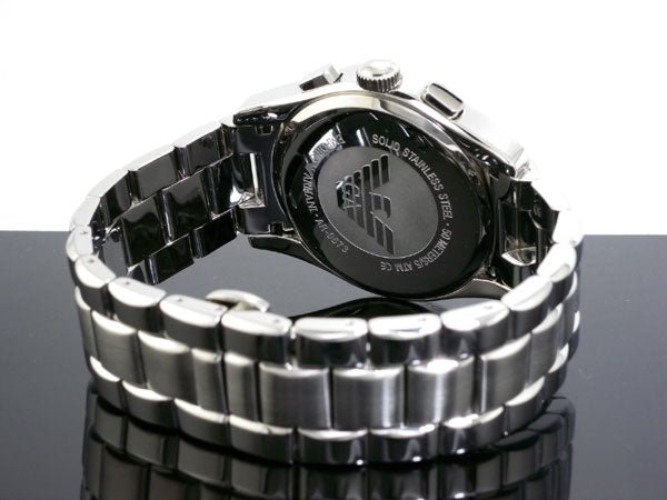 Emporio Armani Valente Chronograph Black Dial Silver Stainless Steel Watch For Men - AR0673 Buy Now By Emporio Armani