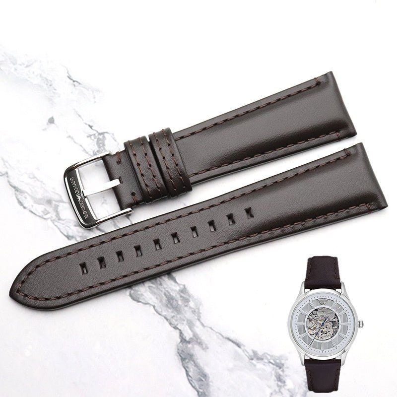 Emporio Armani Meccanico White Dial Brown Leather Strap Watch For Men - AR1946 Buy Now By Emporio Armani