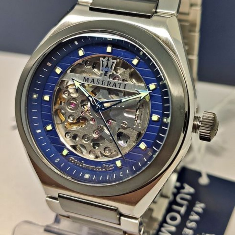 Maserati Triconic Automatic Skeleton Blue Dial Watch For Men - R8823139001 Buy Now By Maserati