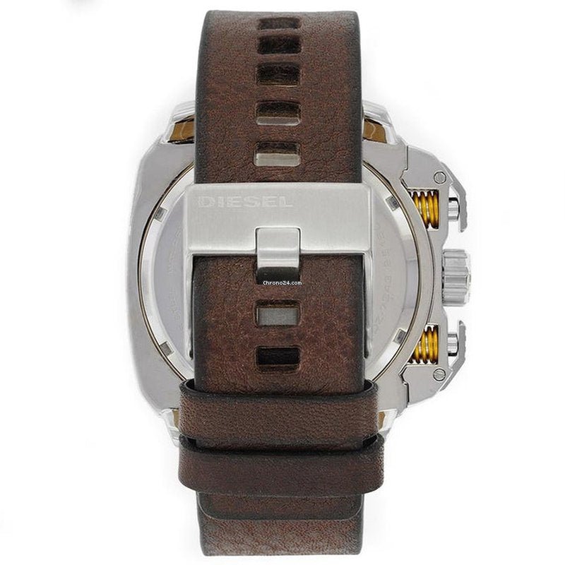 Diesel BAMF Chronograph Beige Dial Brown Leather Strap Watch For Men - DZ7343 Buy Now By Diesel