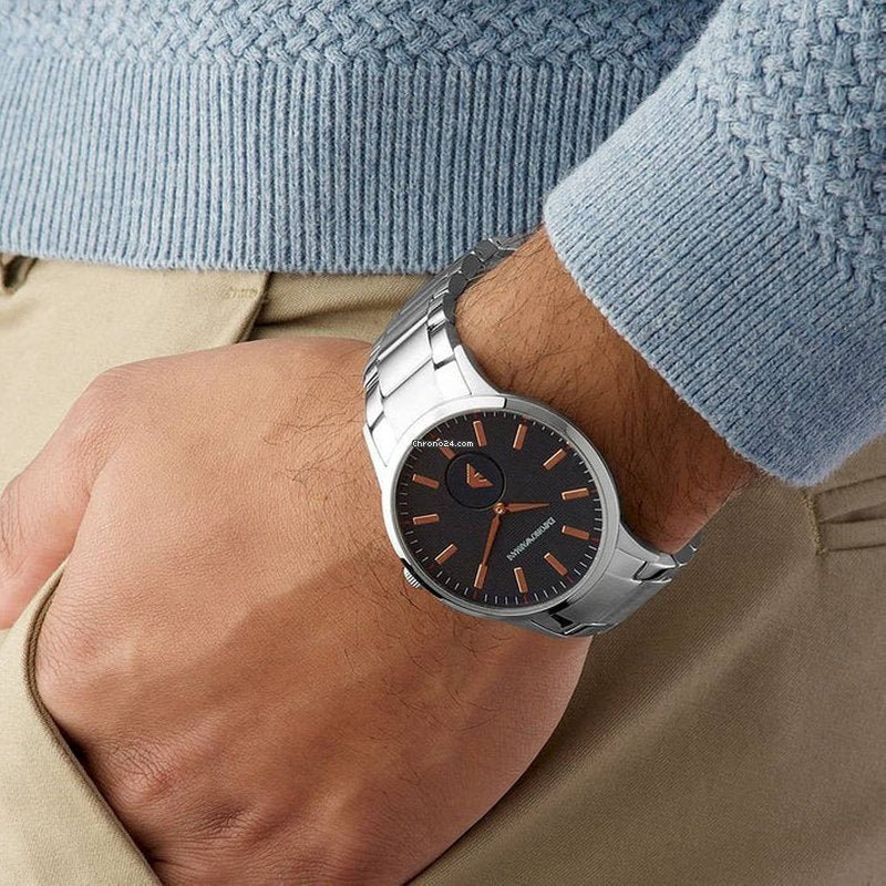 Emporio Armani Renato Blue Dial Silver Steel Strap Watch For Men - AR11137 Buy Now By Emporio Armani