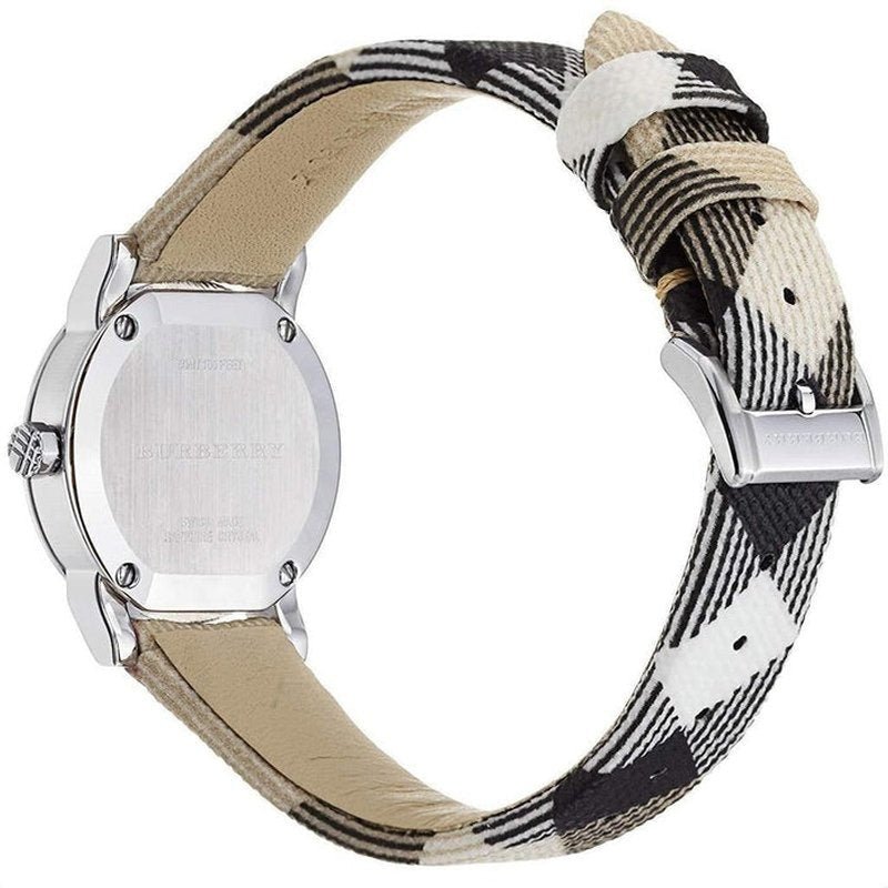 Burberry The City Nova White Dial Checked Brown Leather Strap Watch for Men - BU9357 Buy Now By Burberry