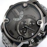 Diesel Little Daddy Dual Time Chronograph Grey Dial Stainless Steel Strap Watch For Men - DZ7263 Buy Now By Diesel