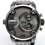 Diesel Little Daddy Dual Time Chronograph Grey Dial Stainless Steel Strap Watch For Men - DZ7263 Buy Now By Diesel