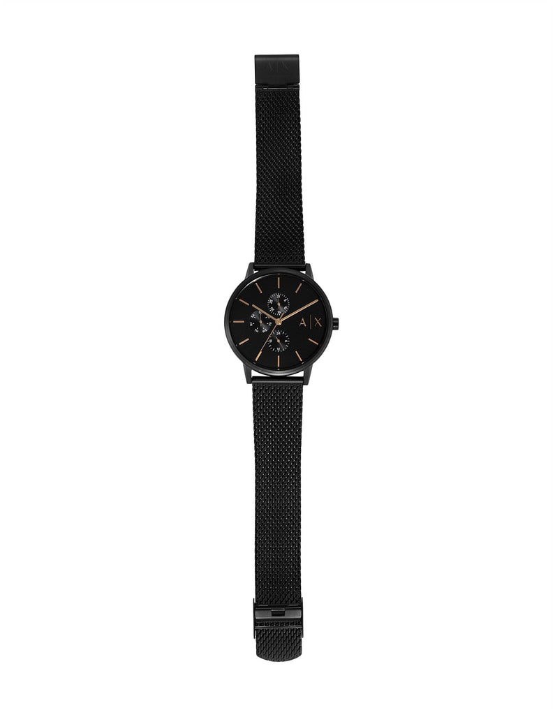Armani Exchange Cayde Chronograph Black Dial Black Mesh Strap Watch For Men - AX2716 Buy Now By Armani Exchange