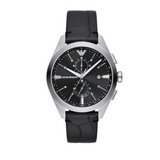 Emporio Armani Claudio Chronograph Black Dial Black Leather Strap Watch For Men - AR11542 Buy Now By Emporio Armani