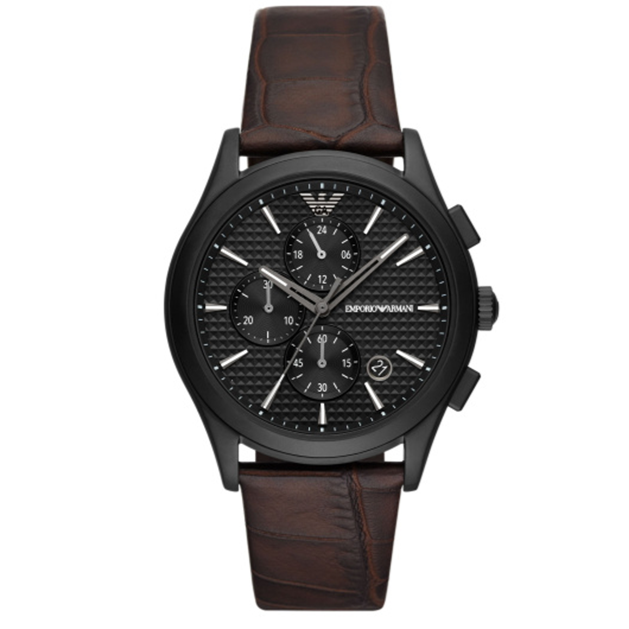 Emporio Armani Paolo Chronograph Black Dial Brown Leather Strap Watch For Men - AR11549 Buy Now By Emporio Armani