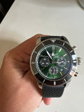 Breitling Superocean Heritage B01 Chronograph 44 Limited Edition Green Dial Black Mesh Bracelet Watch for Men - AB01621A1L1S1 Buy Now By Breitling
