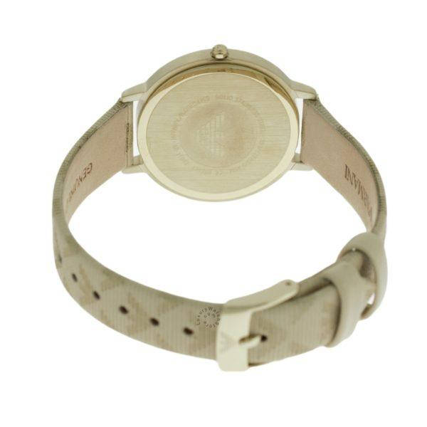 Emporio Armani Kappa Quartz Silver Dial Beige Leather Strap Watch For Women - AR11042 Buy Now By Emporio Armani